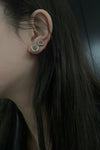 Parts of Four Stud Earrings 0.2 CT, Diamond Plate 1235-7-DA+DIA